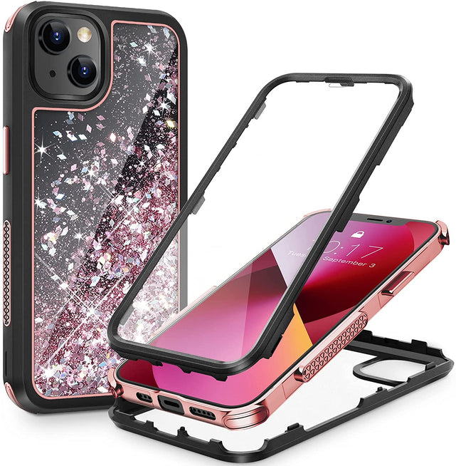 Redpepper iPhone 13 Cover Glitter Liquida trasparente