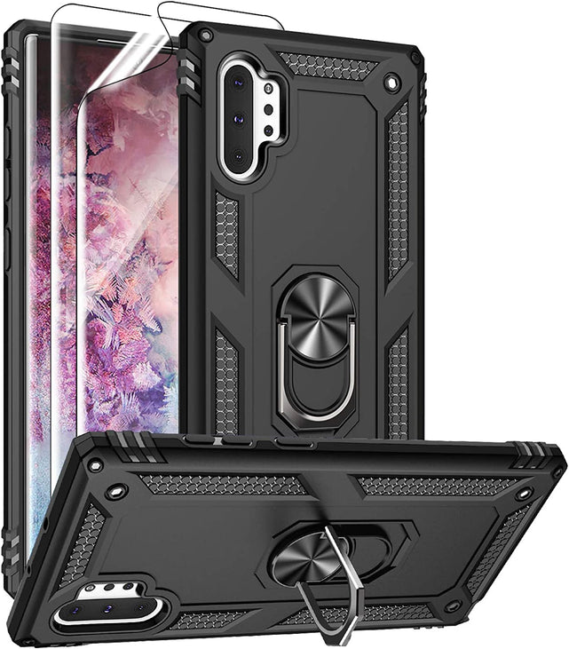 Redpepper Galaxy Cases Note 10 Plus cover nero antiurto con anello