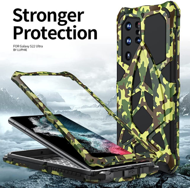 Redpepper Galaxy Custodia S22 Ultra Corazzata Metallo Nera Sport
