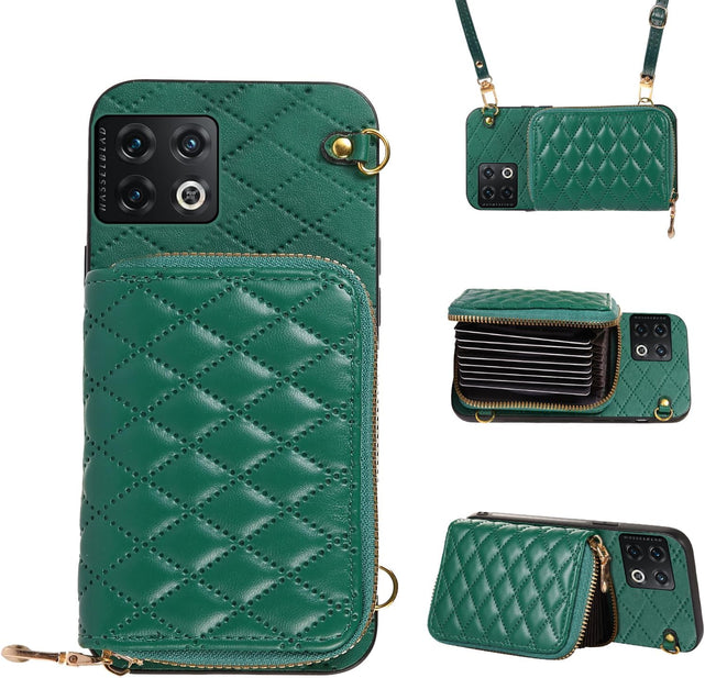 Redpepper OnePlus 11 Custodia Portafoglio Verde Tracolla Cerniera