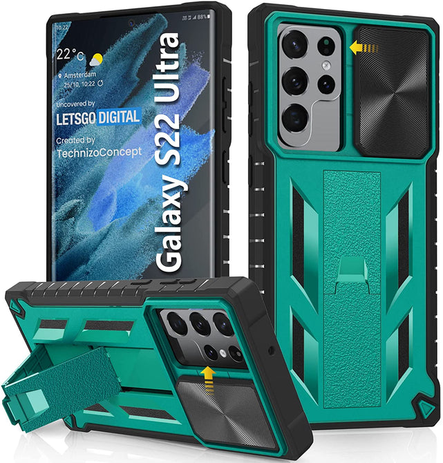 Redpepper Galaxy S22 Ultra Custodia Antiurto con Stand e Slide Camera
