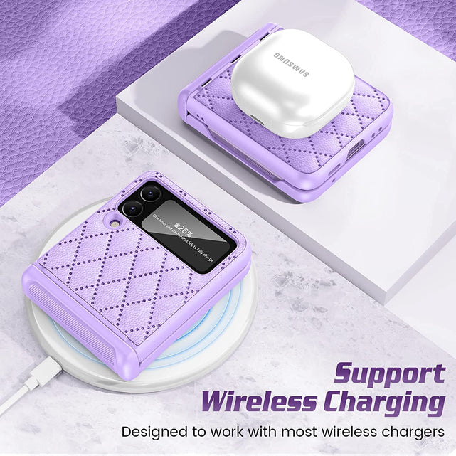 Redpepper Z Flip 4 cover pelle viola con cerniera