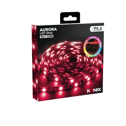 Konix Aurora Striscia LED Gaming 5 m USB 16 Colori