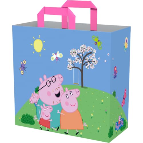 Konix Peppa Pig borsa spesa 40x45x20 cm blu verde riciclata