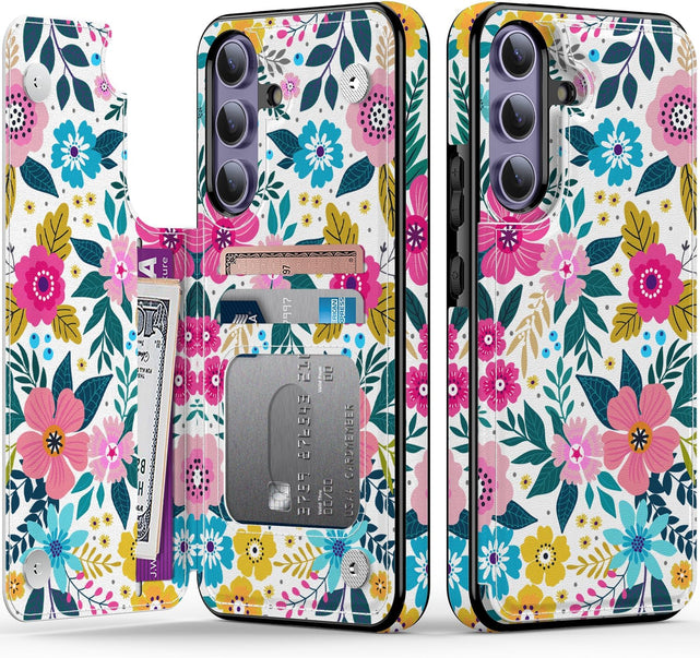 Redpepper Galaxy S25 custodia portafoglio pelle blu stand carte