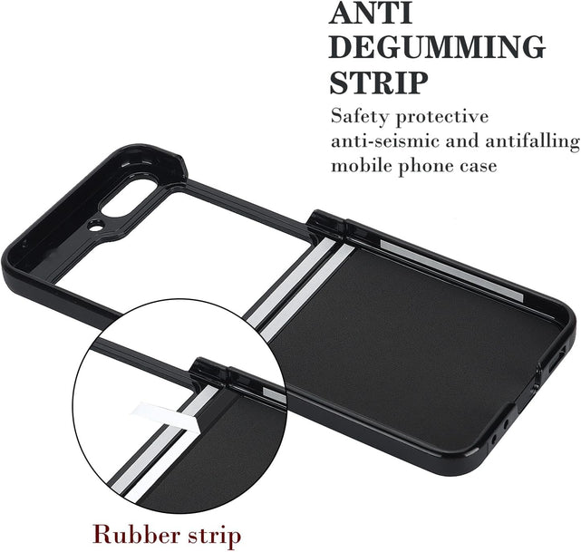 Redpepper Galaxy Z Flip 5 Custodia Pelle Nera con Anello