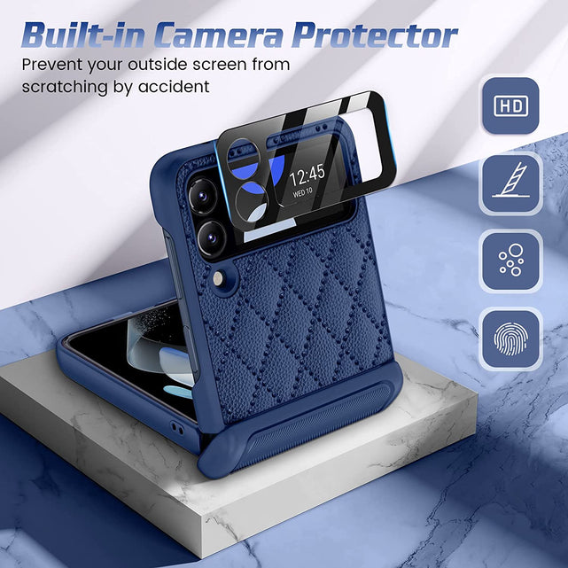 Redpepper Galaxy Z Flip 4 custodia pelle blu cerniera