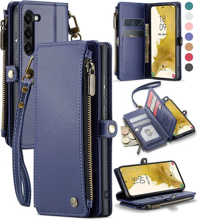 Redpepper Galaxy S23 cover portafoglio pelle zip 10 carte