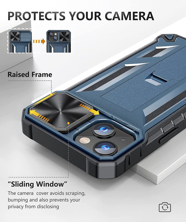 Redpepper iPhone 13 cover rugged nera con vetro e stand