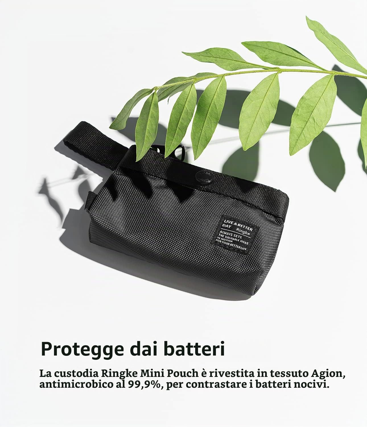 Ringke Mini Pouch Two-Way Bag Pochette Nera Nylon AirPods