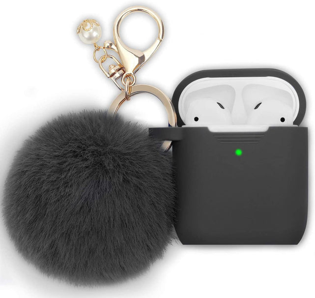 Redpepper Airpods custodia silicone con portachiavi pompom