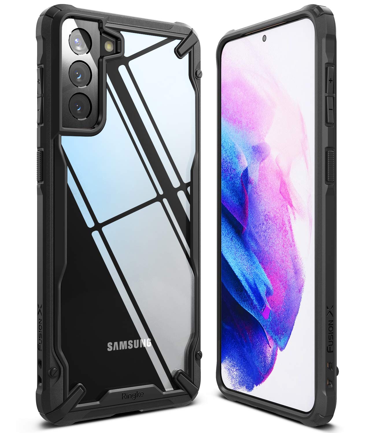Ringke Fusion X Galaxy S21 cover antiurto Black nera