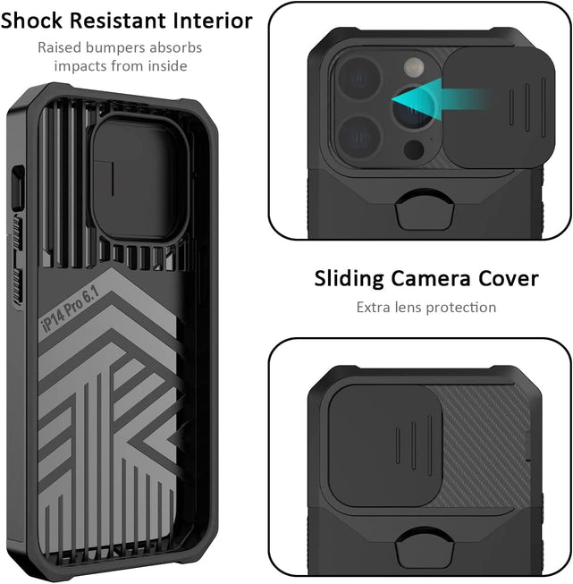 Redpepper iPhone 14 Pro Cover Magnetica con Anello Nera