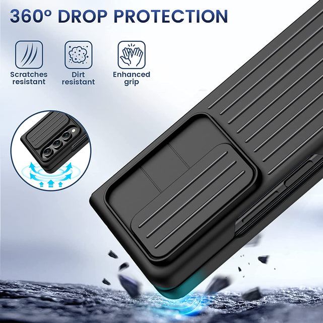 Redpepper Galaxy Z Fold 4 Cover Nera con Coprilente + Pellicola