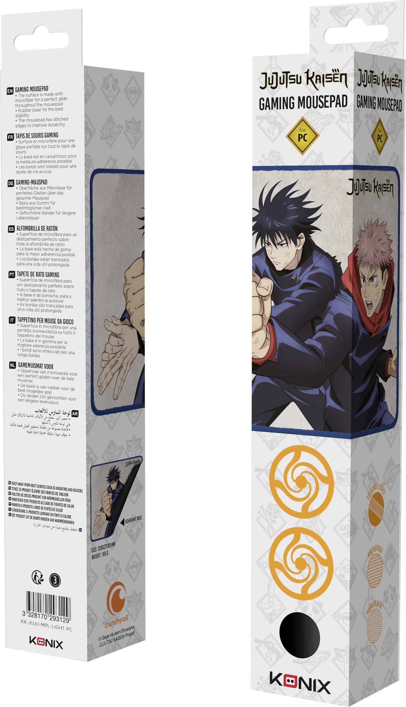 Konix Jujutsu Kaisen Tappetino Mouse Gaming 32x27 Beige Megumi Yuji