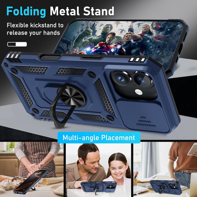 Redpepper Apple Cases iPhone 16 Pro Max cover blu con stand anello