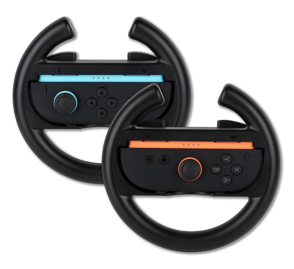 Konix Coppia volanti Joy-Con Switch 2 neri plastica