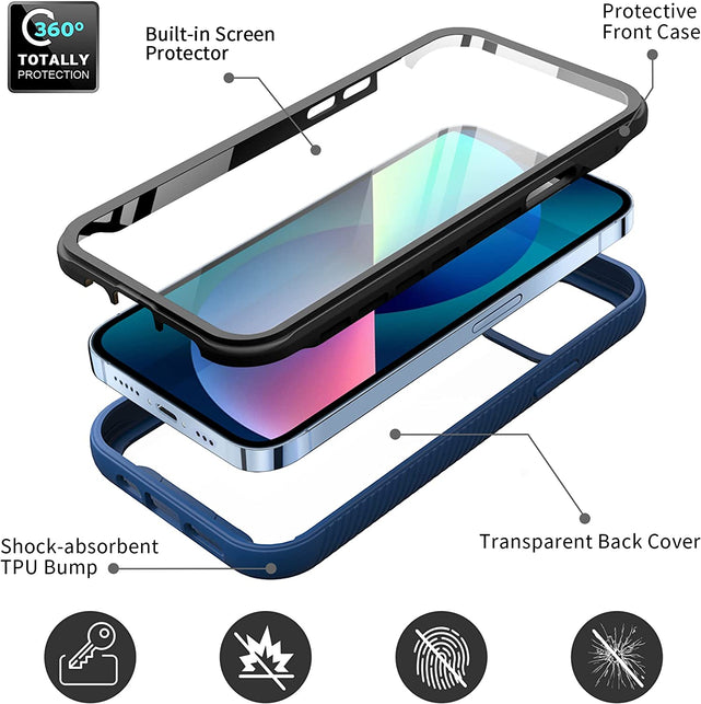 Redpepper Apple Cases Cover iPhone 13 Mini 5.4 Trasparente Blu