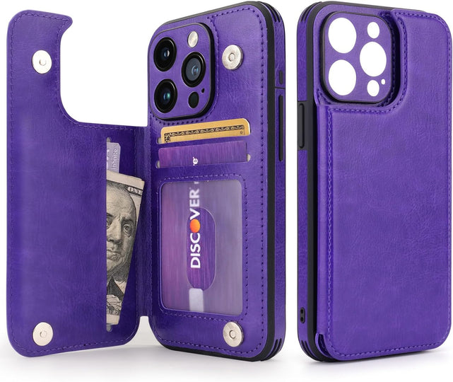 Redpepper iPhone 15 Pro custodia portafoglio pelle nera