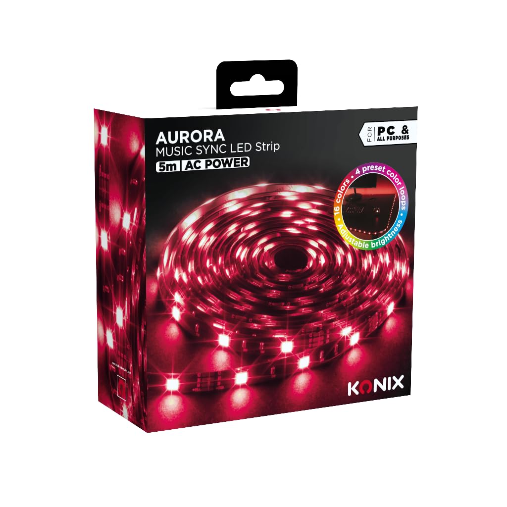 Konix Aurora Striscia LED Gaming 5 m USB 16 Colori