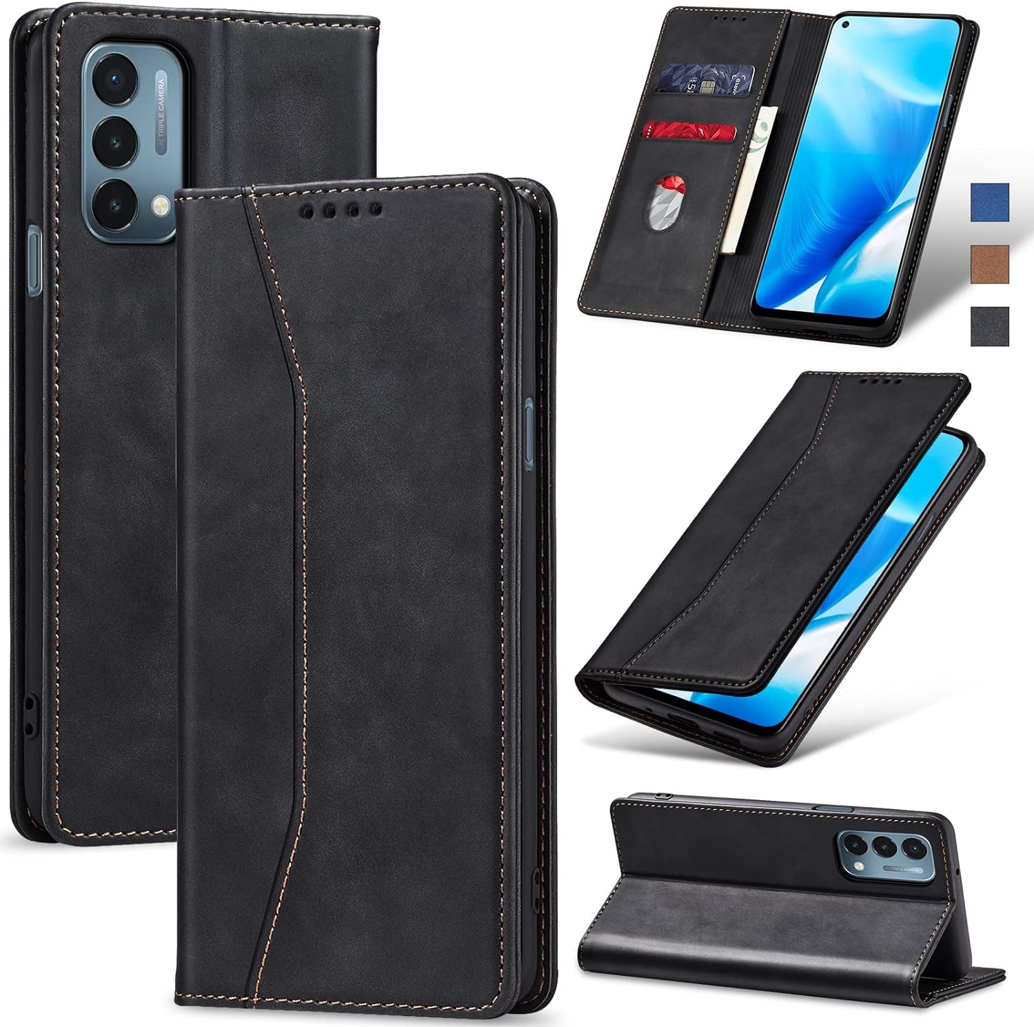 Redpepper OnePlus Cases OnePlus 11 Cover Pelle Nera Portafoglio