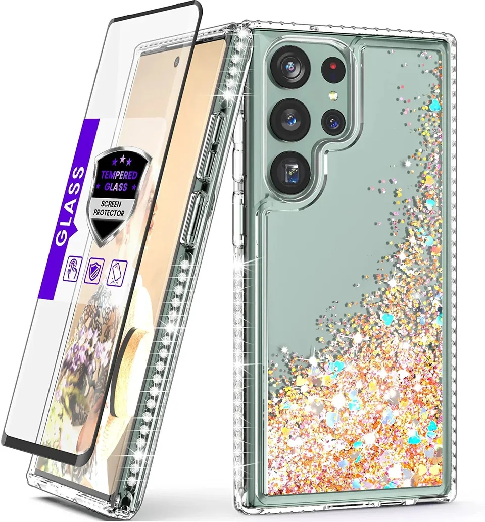 Redpepper Galaxy S23 Ultra cover glitter liquida brillantini