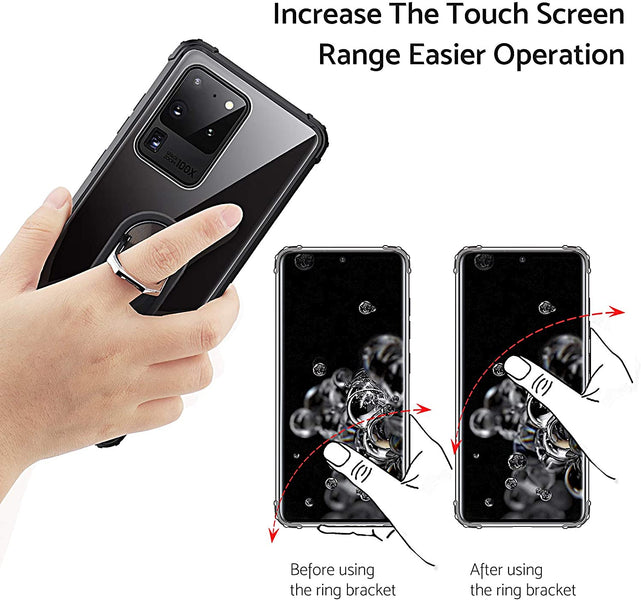 Redpepper Galaxy Cases S20 Ultra Cover Trasparente con Anello