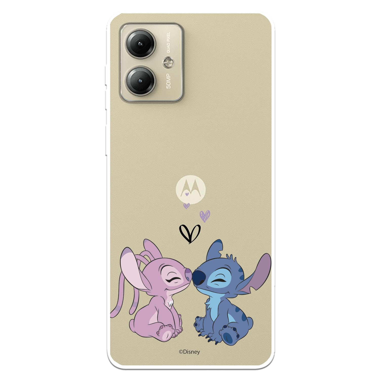 Licenze Ufficiali Angel & Stitch Bacio cover Moto G14 silicone