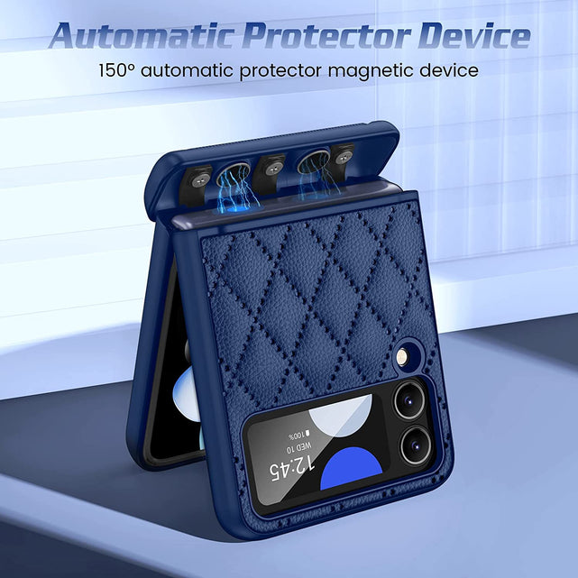 Redpepper Galaxy Z Flip 4 custodia pelle blu cerniera