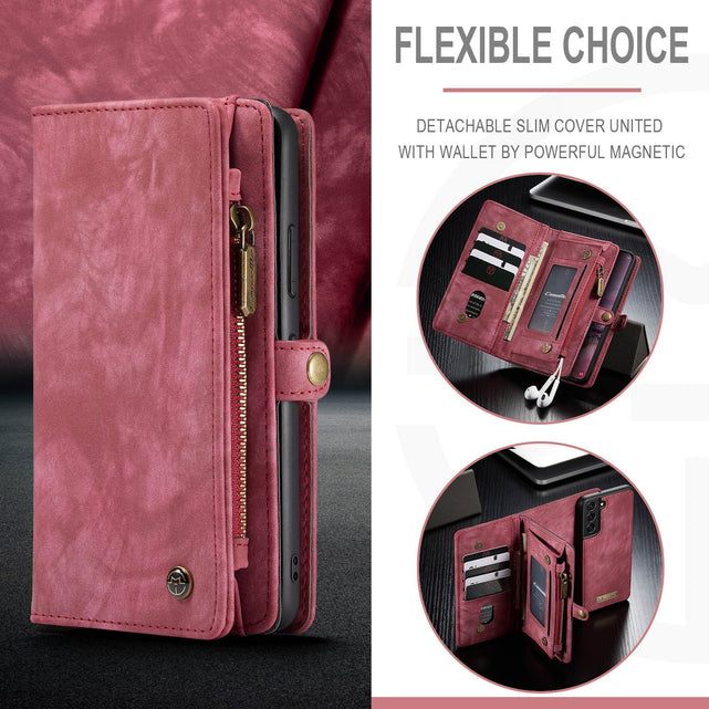 Redpepper Galaxy S22 Cover Portafoglio Pelle Nera Zip