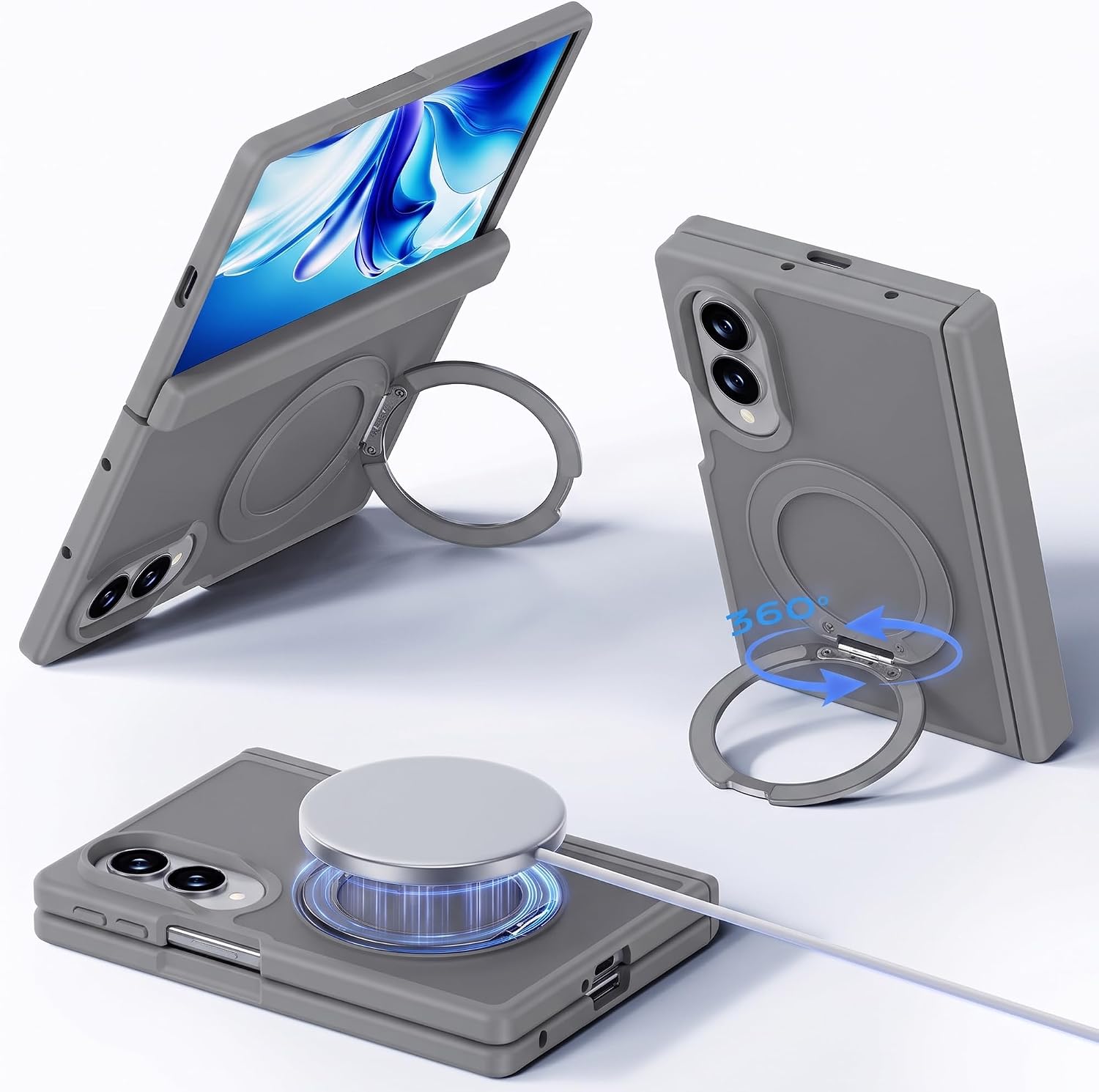 Redpepper Galaxy Cases Z Fold 8 Cover magnetica stand 360 nera