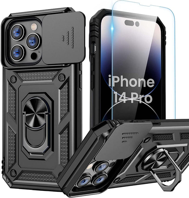 Redpepper iPhone 14 Pro Cover con Coprilente e Anello Stand