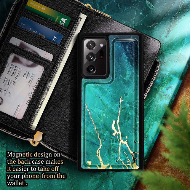 Redpepper Galaxy Cases portafoglio Note 20 Ultra pelle verde