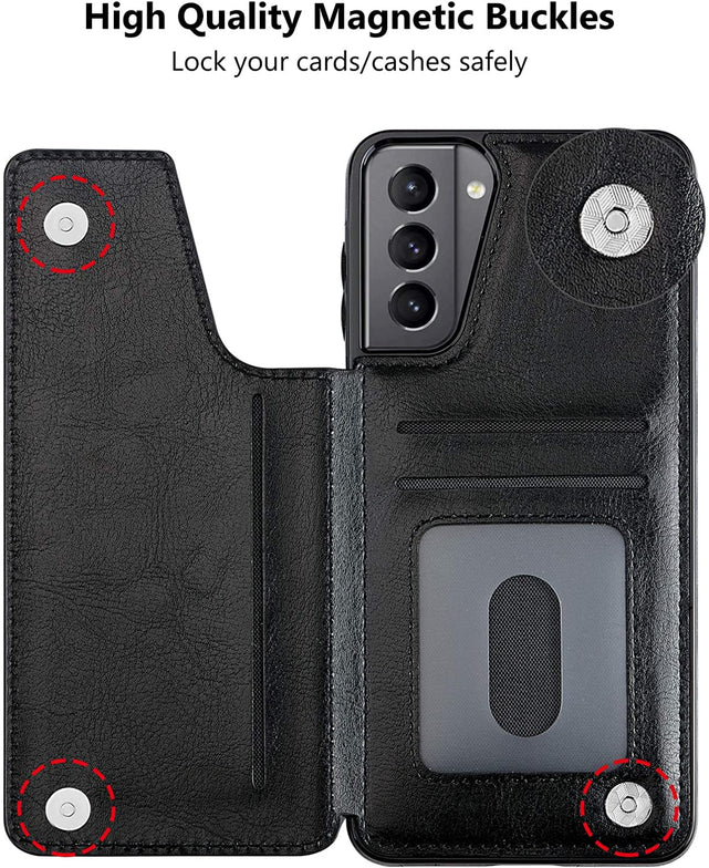 Redpepper Galaxy Cases S21 Plus Flip Custodia portafoglio nera