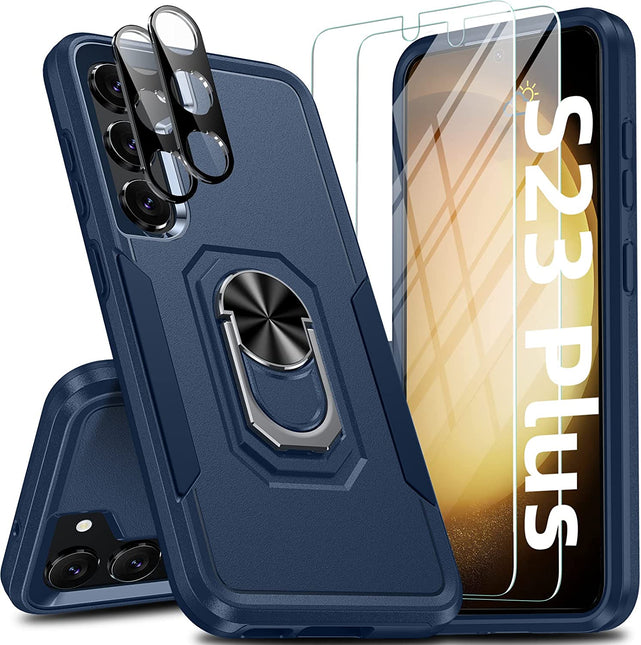 Redpepper Galaxy S23 Plus cover antiurto blu anello stand
