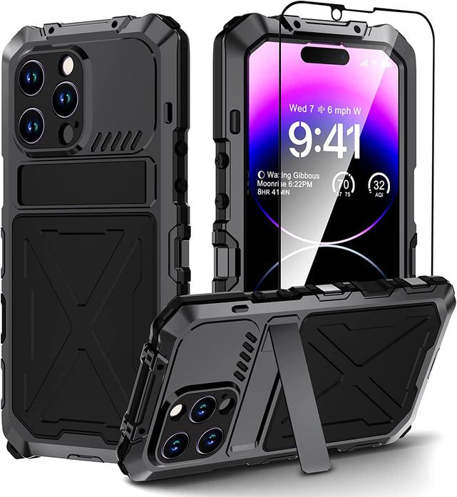 Redpepper iPhone 14 Pro Cover Rugged Metallo Kickstand