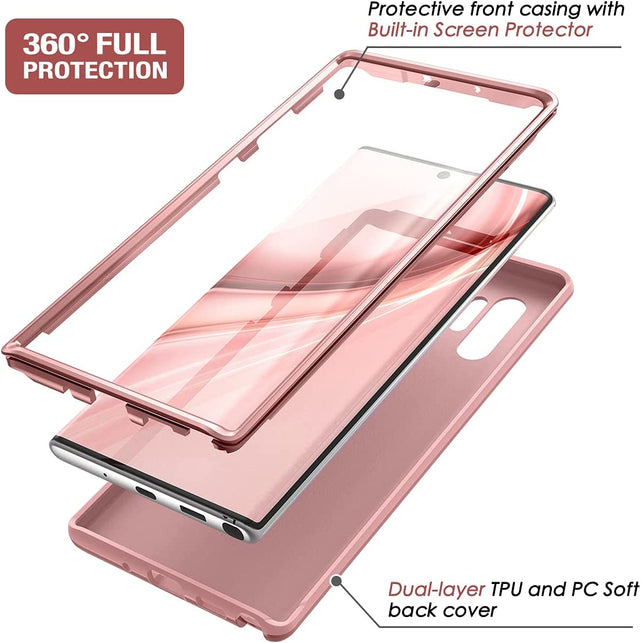 Redpepper Note 10 Plus Cover oro rosa con pellicola