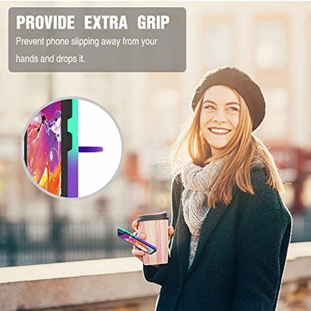 Redpepper Galaxy A70 Cover Anello Menta Viola con Pellicola