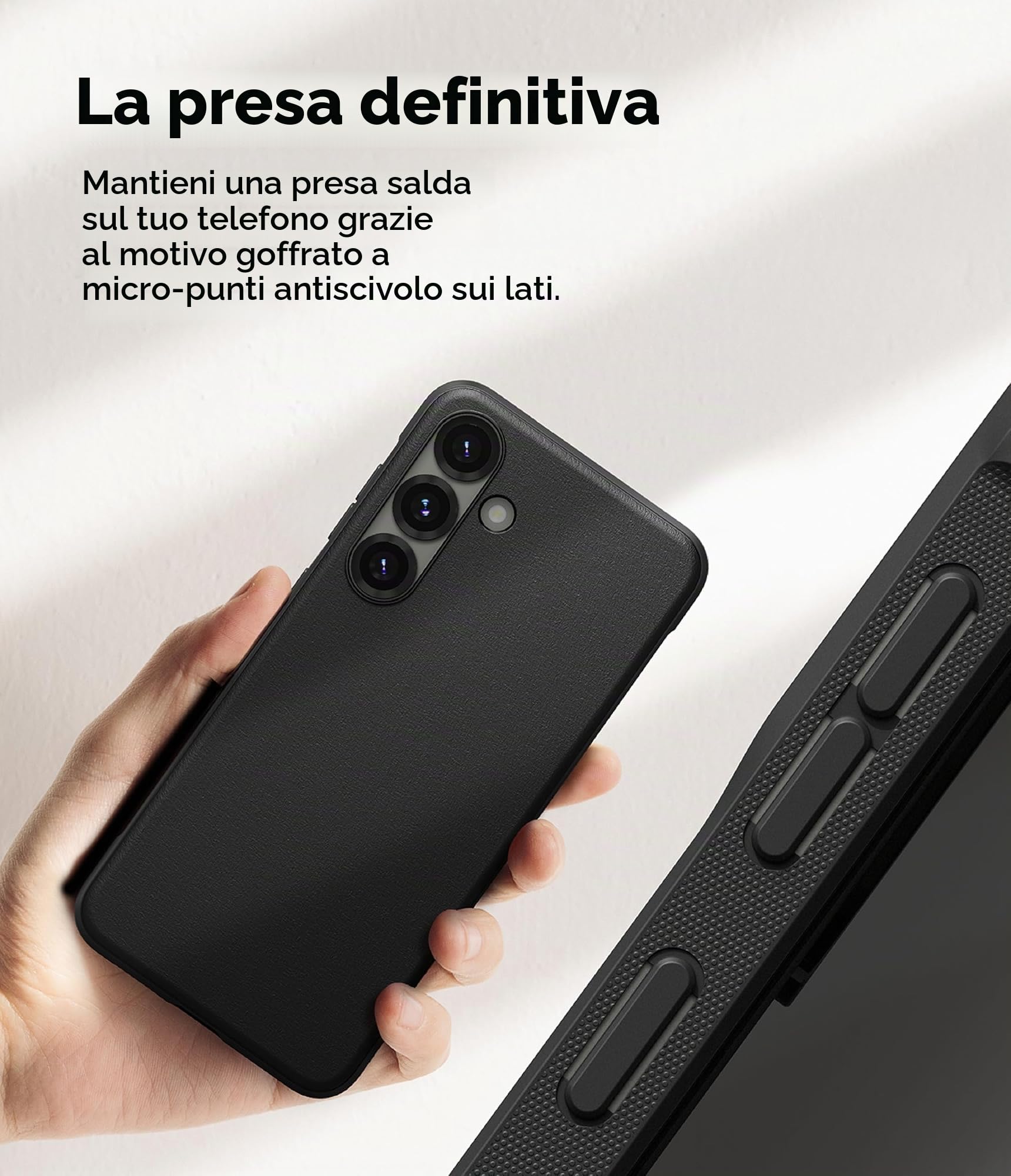 Ringke Onyx Galaxy S25 cover TPU nera anti-impronta