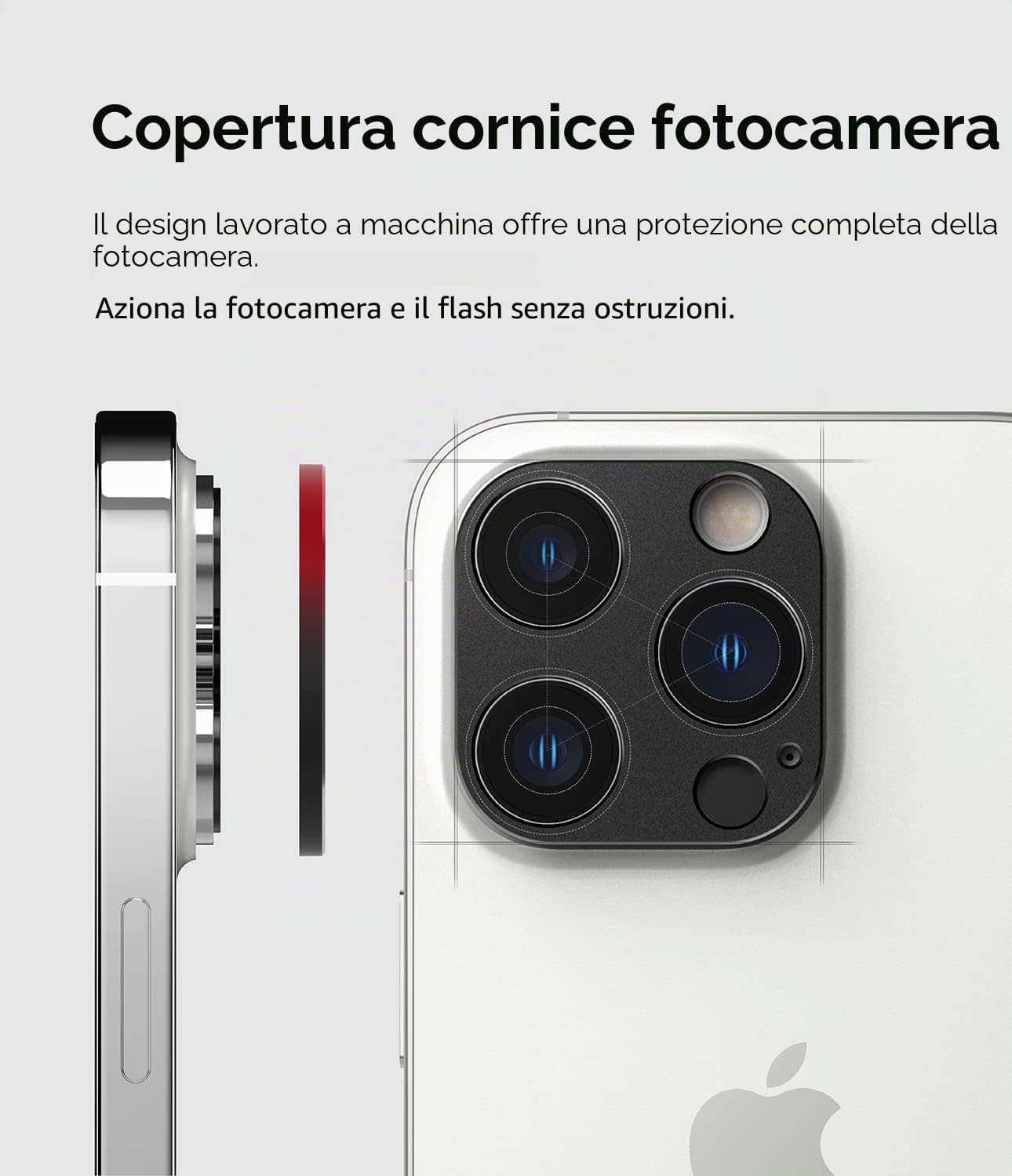 Ringke Camera Styling Protezione iPhone 14 Pro Nera Alluminio