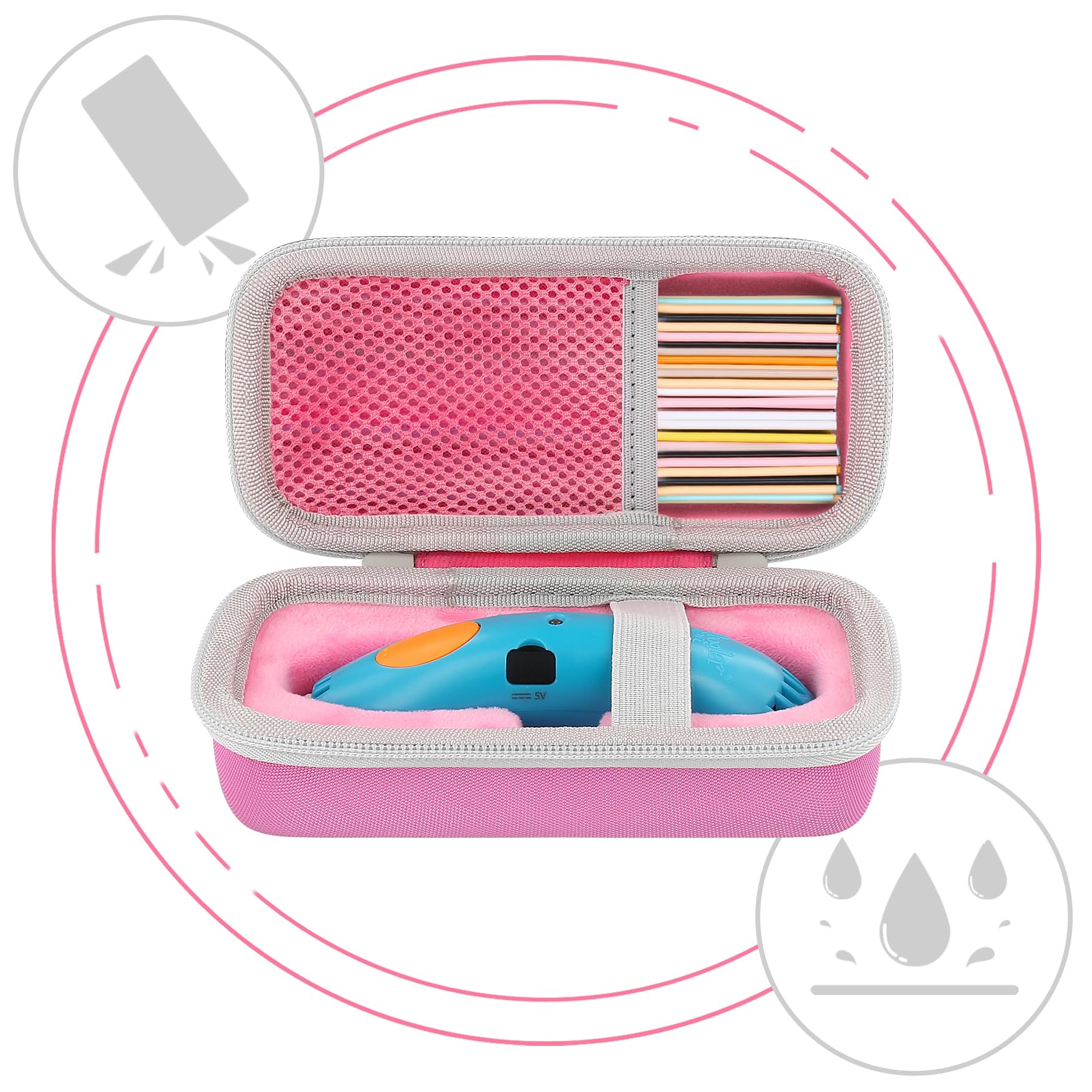 Aenllosi 3D Pen Case custodia rigida 3Doodler EVA nera