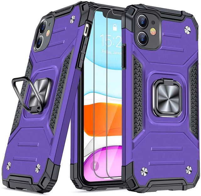 Redpepper Apple Cases Cover iPhone 11 Nero Anello Stand Militare