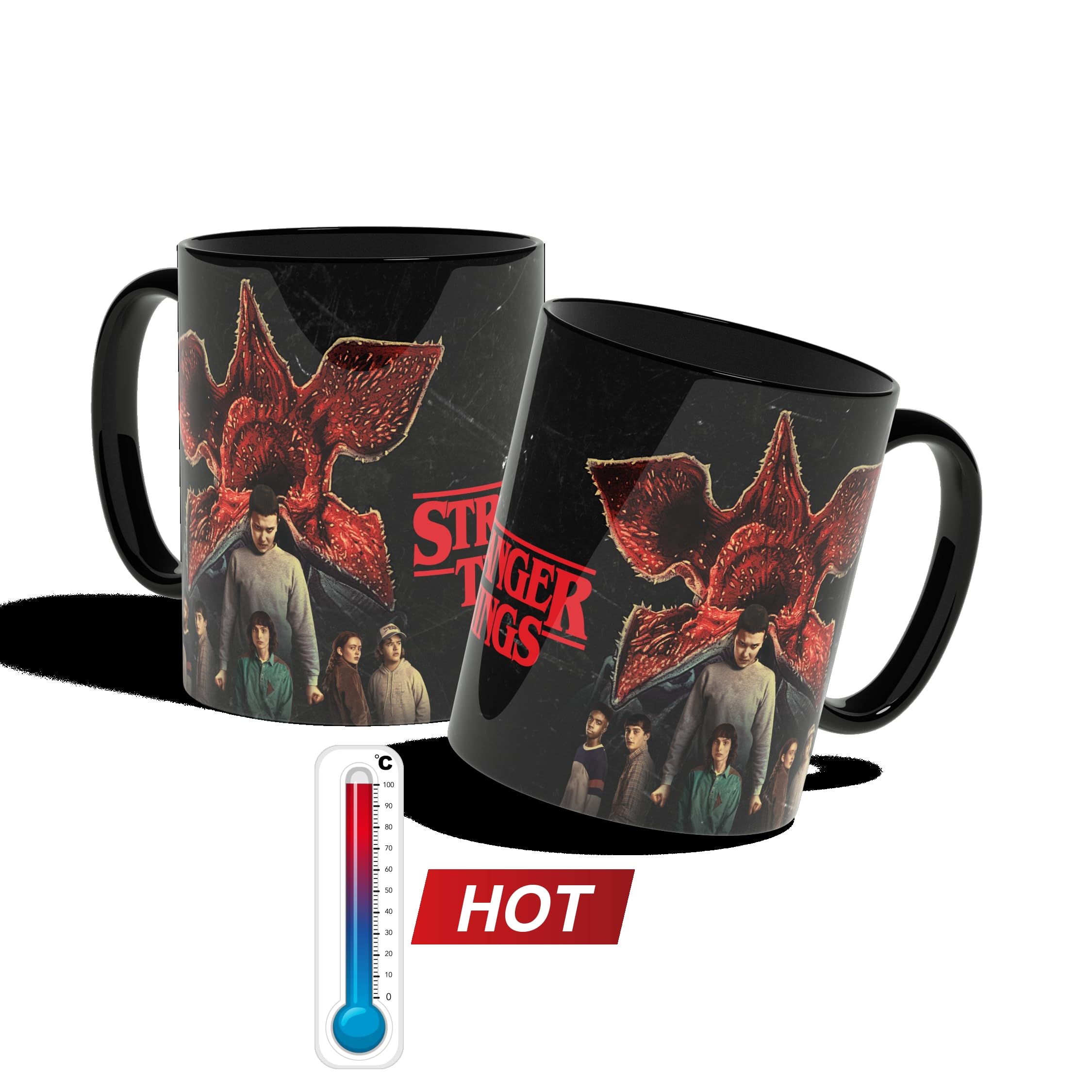 Konix Stranger Things Tazza Ceramica 320 ml Nera Termoreattiva
