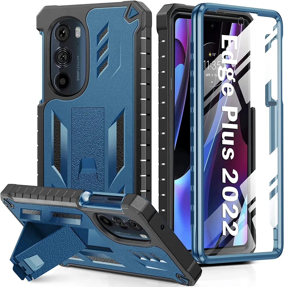Redpepper Motorola Edge Plus 2022 cover blu con stand