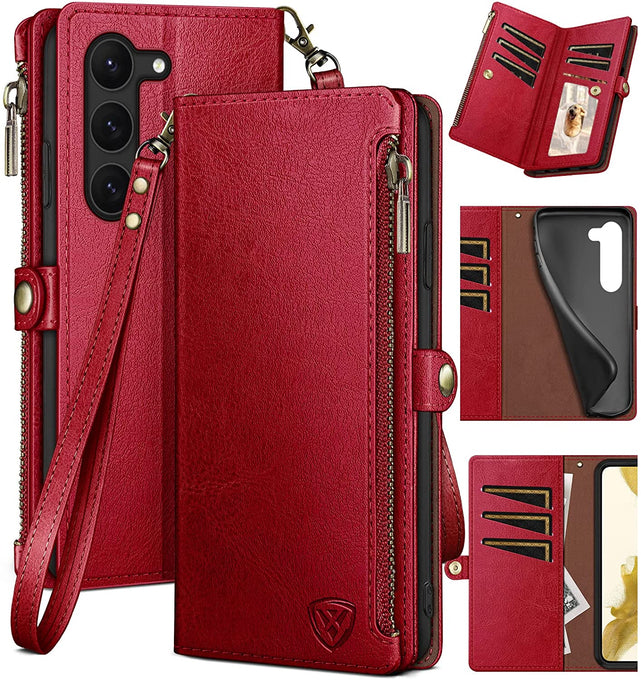 Redpepper Galaxy S23 Cover Portafoglio Pelle Nero RFID