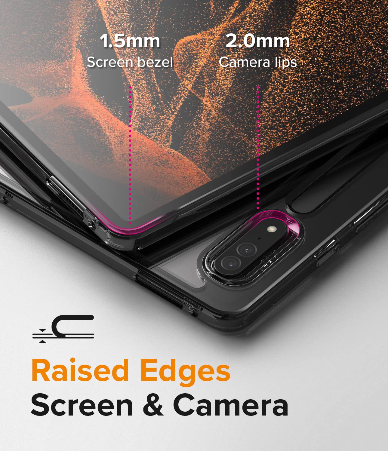 Ringke Fusion Cover Galaxy Tab S8 Ultra Trasparente Smoke Black