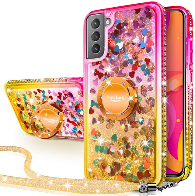 Redpepper Galaxy Cases S21 Ultra custodia glitter liquido rosa