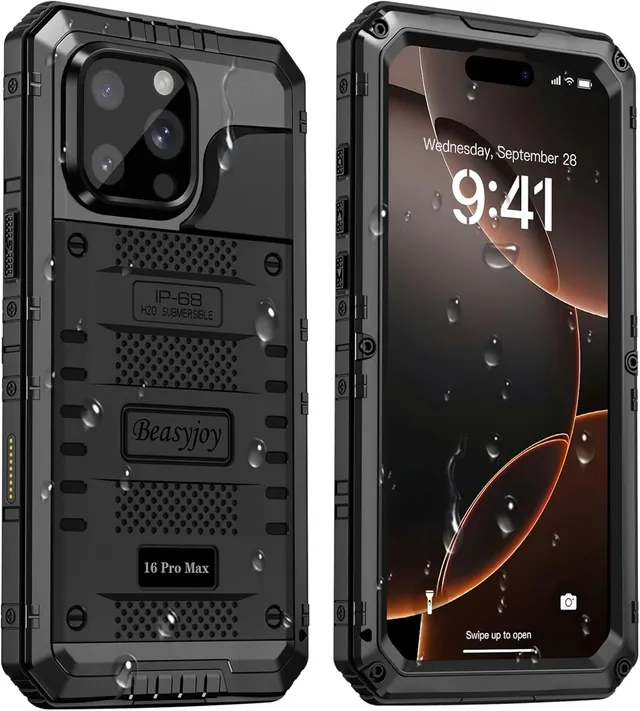 Redpepper iPhone 16 Pro Max cover impermeabile metal nero 6.9"