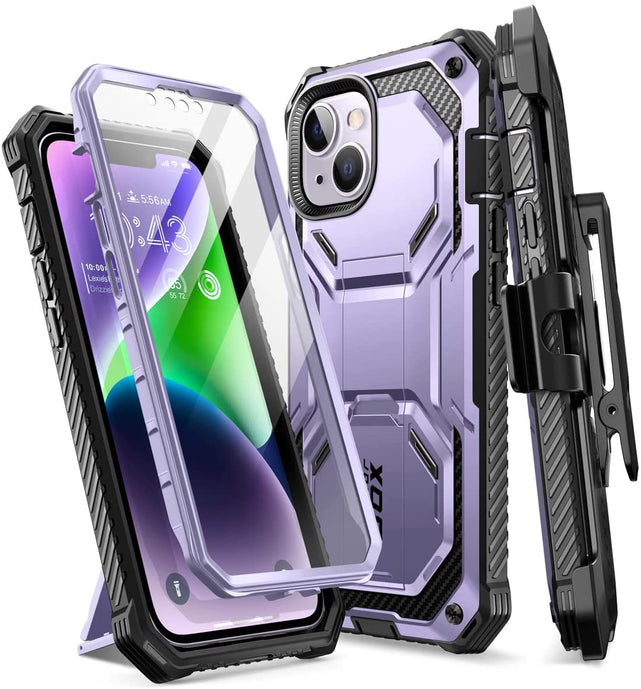 Redpepper Apple Cases Holster cover iPhone 14 nero con stand e vetro