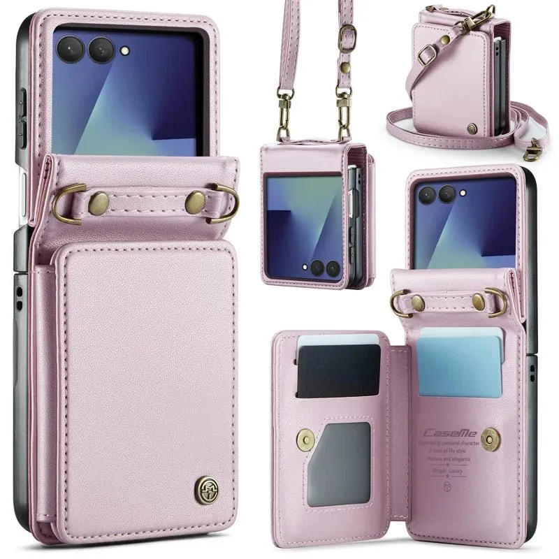 Redpepper Galaxy Z Flip 8 Custodia Wallet RFID Rosa Stand